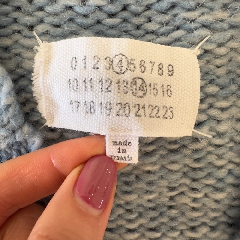 Maison Margiela chunky-knit oversized Boxy cardigan-Blue Melange-Designer Knit-S - Picture 5 of 16